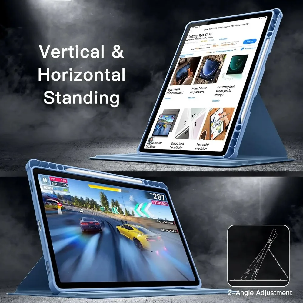 حافظة أقلام لهاتف سامسونج جالاكسي تاب S11 الترا 14.6 S10 لايت FE 10.9 بوصة بلس 13.1 360 °   حامل دوران تلقائي للاستيقاظ/النوم