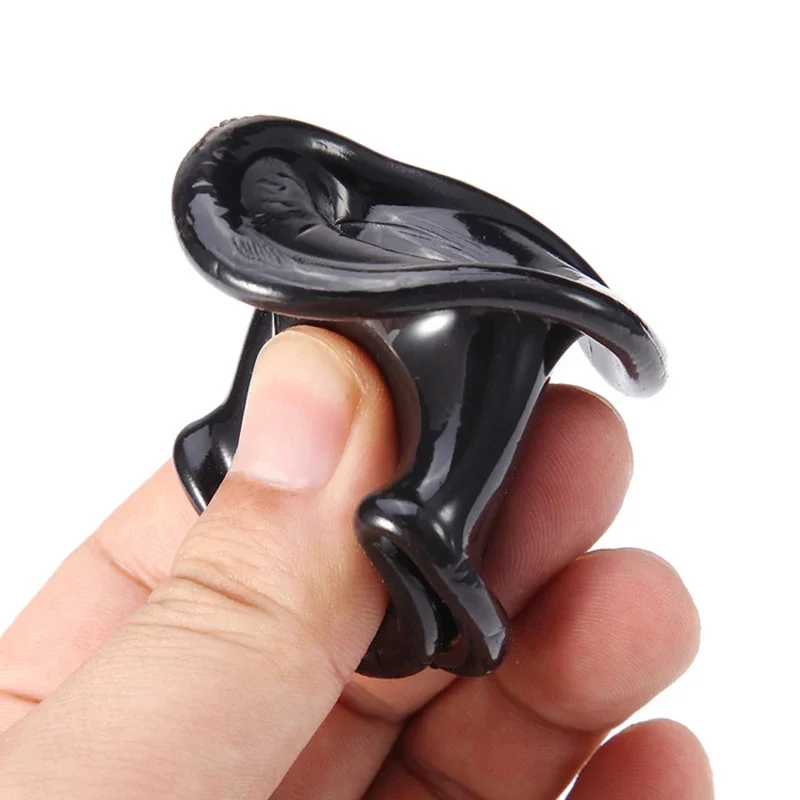 Newest Men Male Scrotum Squeeze Ring Stretcher TPE Enhancer Delay Chastity Cage Ball Sexy Silicone Case Toys