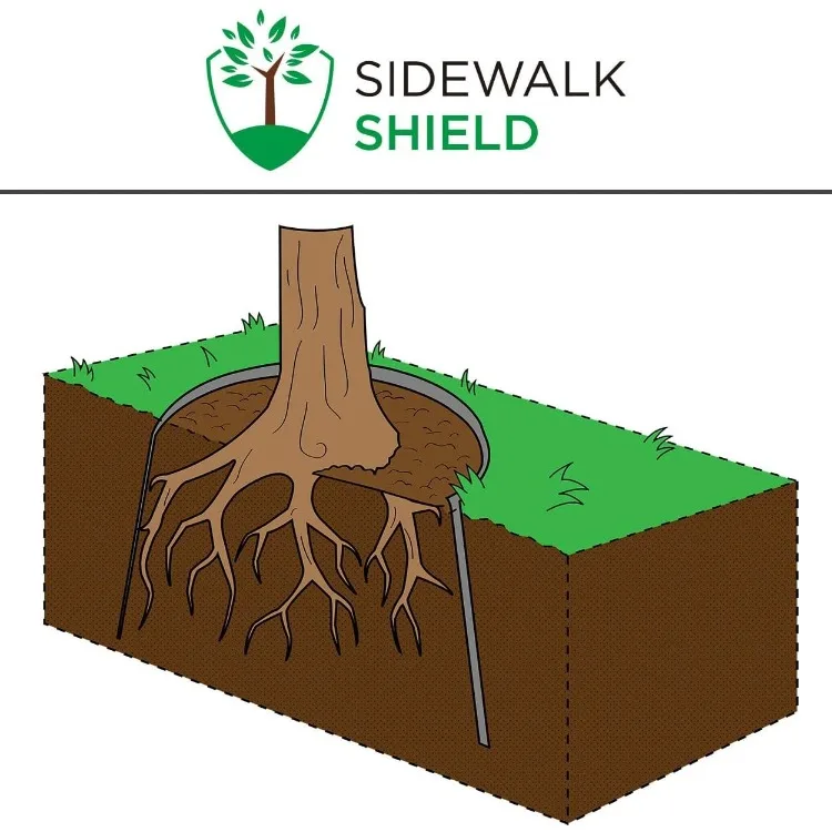 Bariera na korzenie drzew (wytrzymała — głębokość 36 cali, 75 stóp)