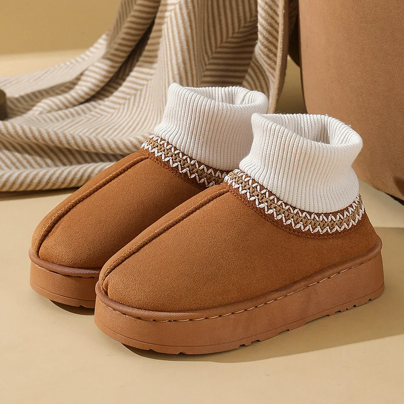 Winter Plush Ankle Boots Female Casual Slippers Home Fluffy Retro Festival Luxury Shoes Indoor Outdoor Fuzzy Fur Snow Booties