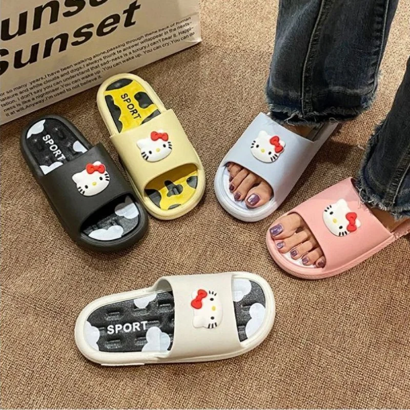 

Hello Kitty Simple and Lightweight Women's Slippers Cute Cartoon Anti slip Bathroom Shoes Comfortable Home Shoes Soft Bottom