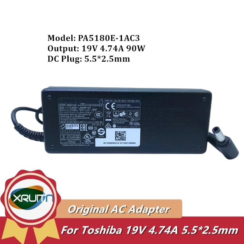 

Genuine PA5180E-1AC3 19V 4.74A 90W AC Adapter Charger for Toshiba Satellite P200-1K8 Laptop Power Supply Original