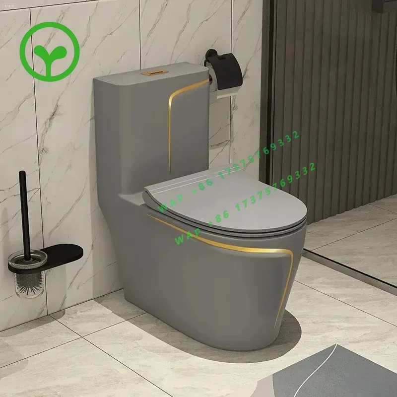 【Best-selling】Modern Simple Dual-Flush Ceramic Gray Toilet Sanitary Ware With Deodorant Siphon One Piece Toilet For Household Ba