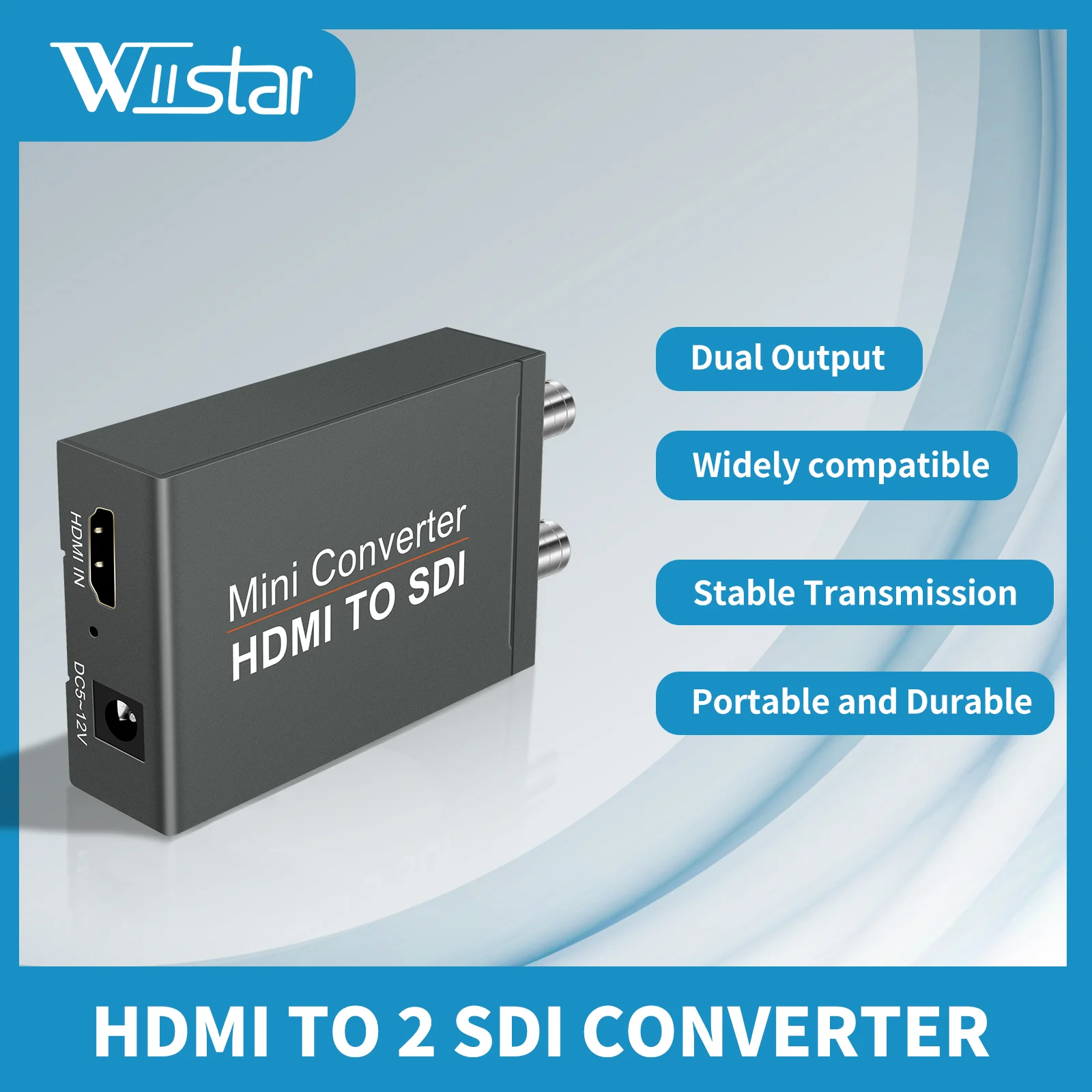 

HDMI to Dual SDI Converter 1080p 3G-SDI - 2x BNC Output for Broadcast, Live Streaming, Monitor - Low Latency, Plug & Play