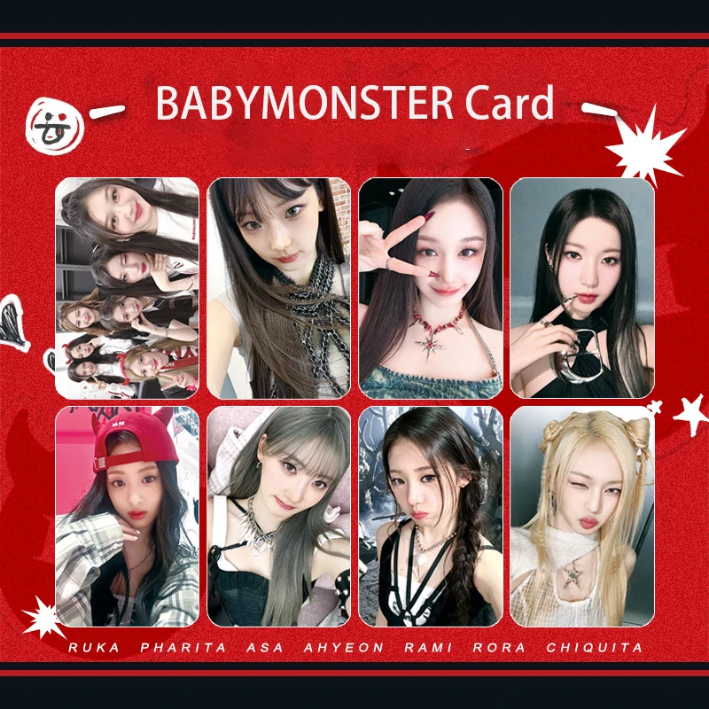 

6pcs/Set Kpop BABYMONSTER Card Korean Style LOMO Card Double Sides Printing Bright Film AHYEON RORA RUKA RAMI Fans Collection