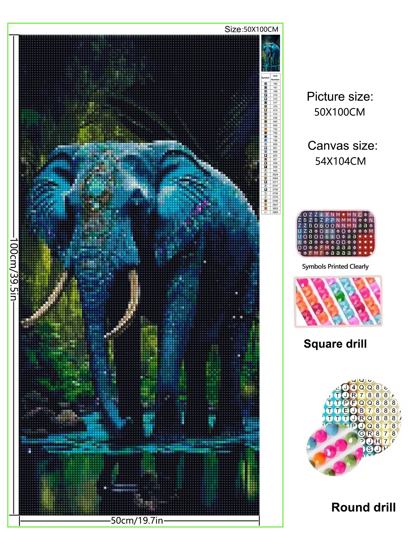 5D Diamond Painting Large Size Giant Elephant Waterfall Landscape Diy Full Mosaic Diamond Embroidery Picture New Collection