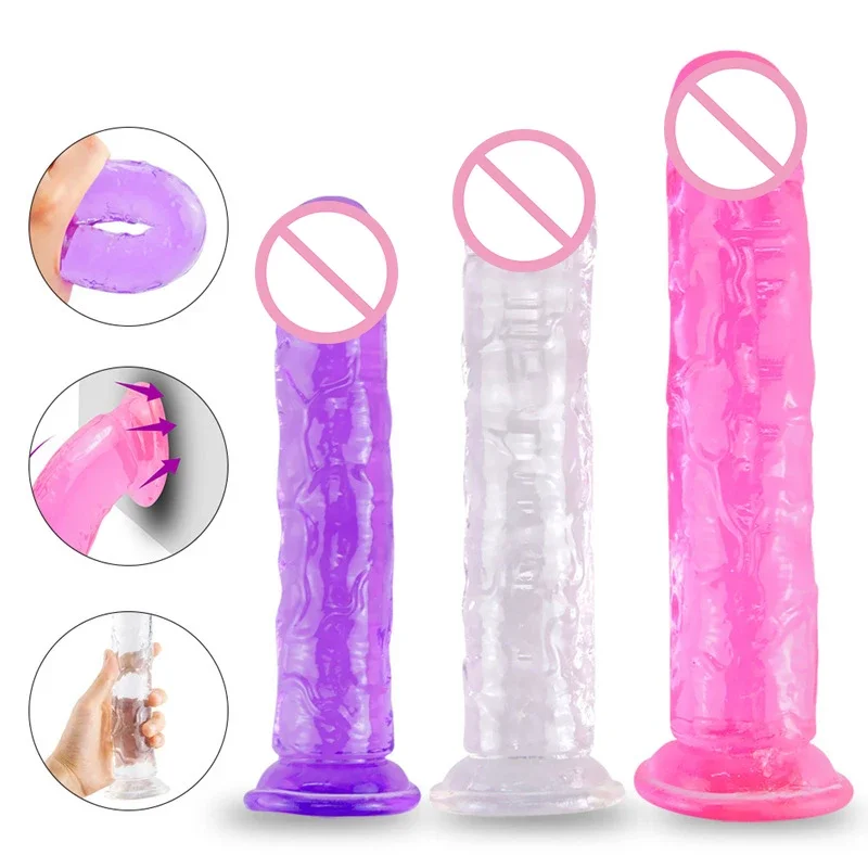 Flexible Realistic Dildo With Strong Suction Cup Super Big Penis Jelly Dildo Sex Toys for Woman Penis Masturbator Anal Plug