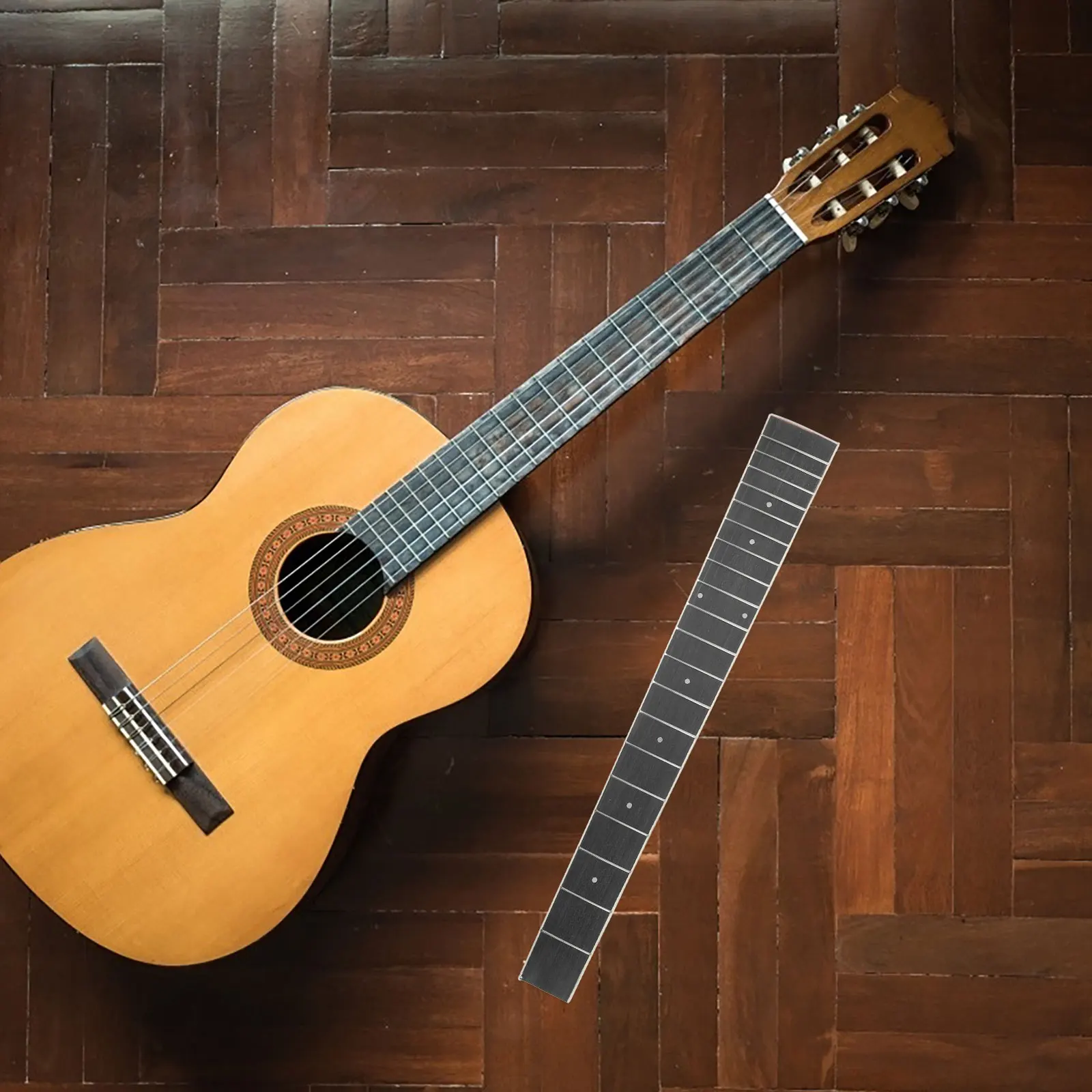 

Folk Guitar Wooden Fingerboard 41 Inch Smooth Edges Stable Fretboard Replacement Ukulele Fret Board DIY Guitar Parts