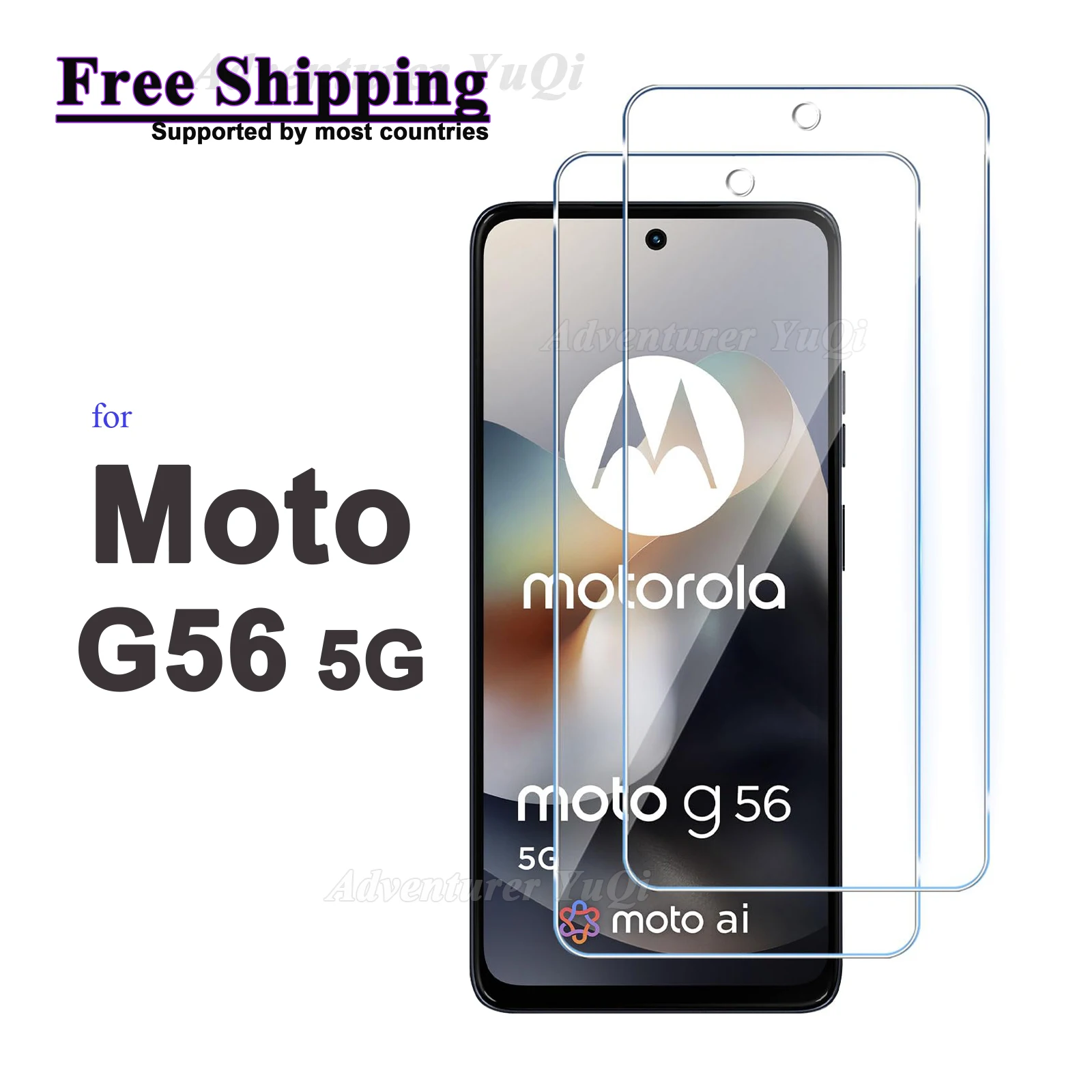 Pelindung Layar untuk Motorola Moto G56 5G 6.72 Inci Kaca Antigores Bukan Penutup Penuh Kristal HD 9H Casing Anti Gores Ramah