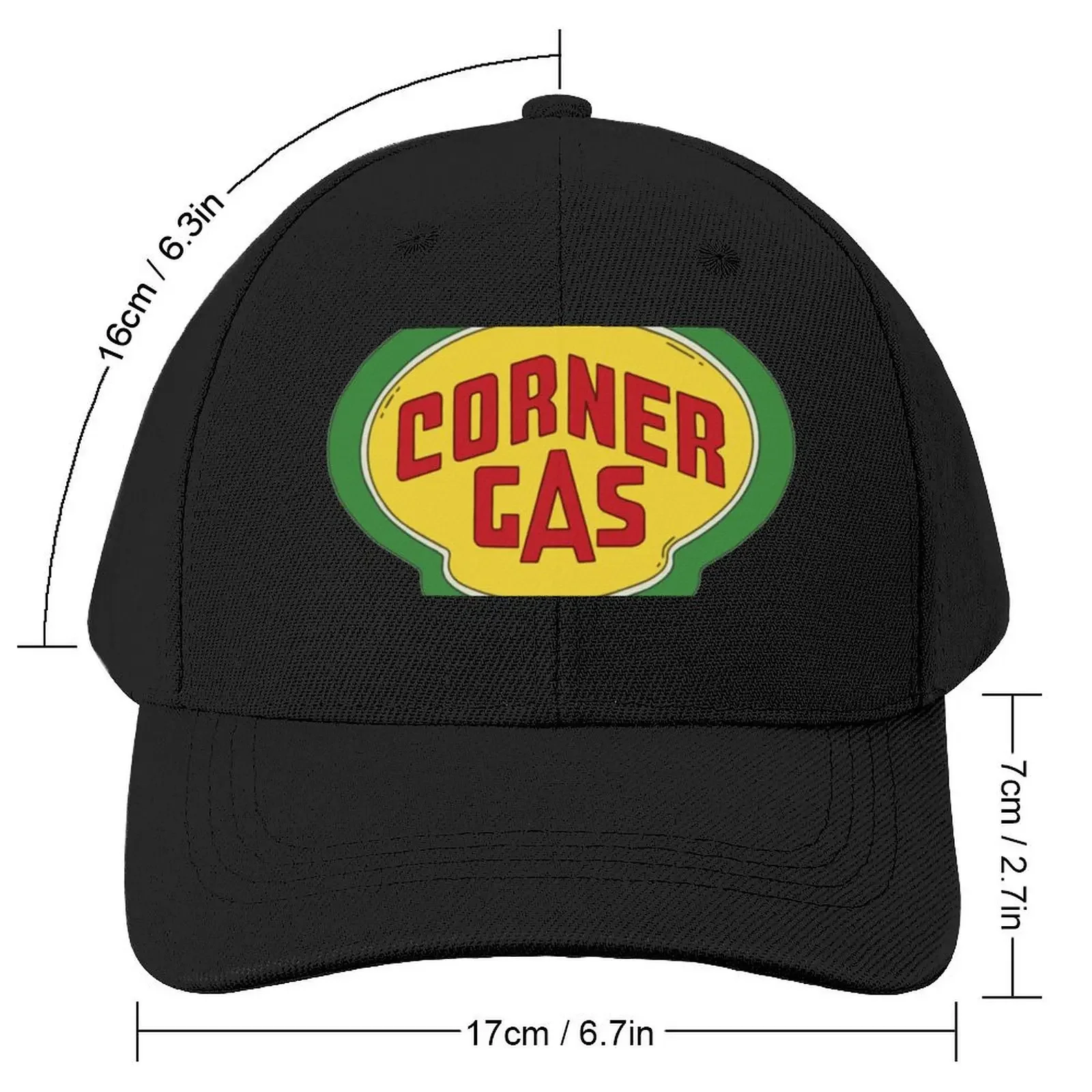 Corner Gas Logo Wwhite Text Essential Baseball Cap Hat Luxury Brand Cosplay fishing hat derby hat Man Women's