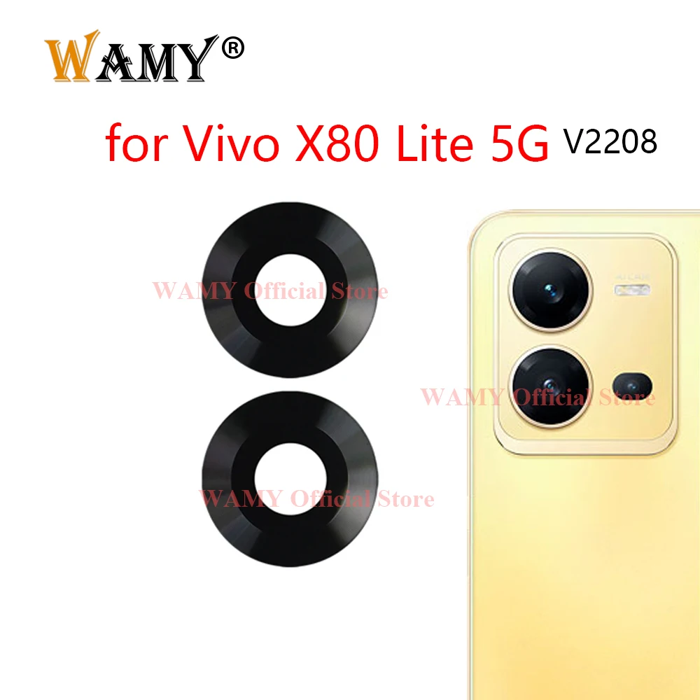 

WAMY Rear Back Camera Glass Lens Replacement for Vivo X80 Lite 5G V2208 With Sticker