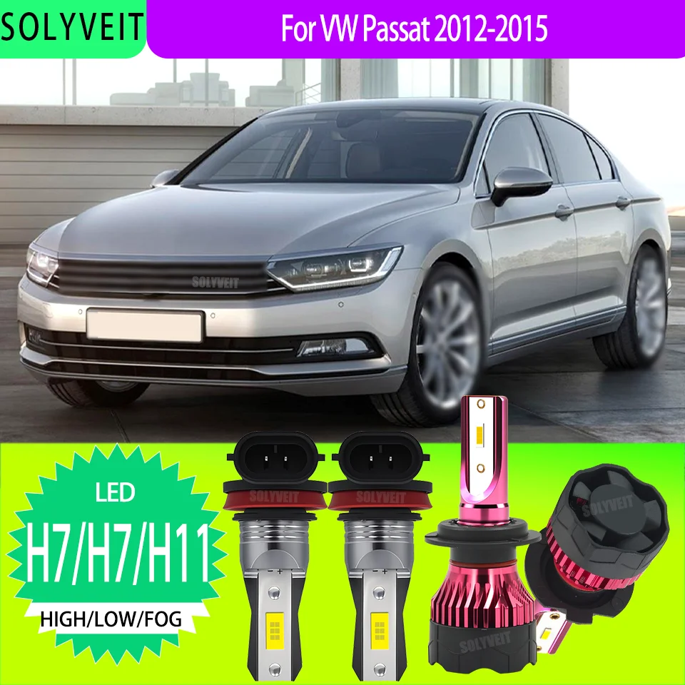 

LED Headlight Foglamp Bulbs Silent Operation Long Lifespan Over 60000hrs H7 477/499 H11/H8/H9 For VW Passat 2012 2013 2014 2015