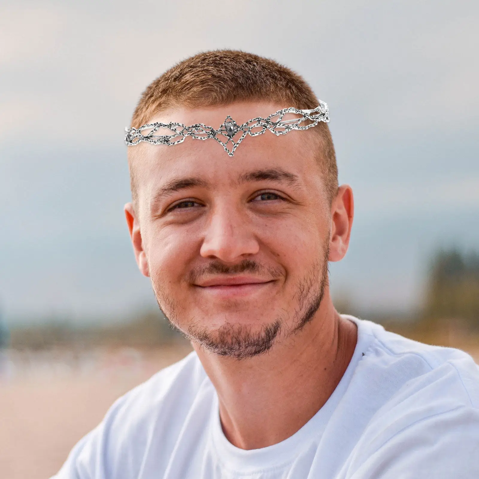 

1Pcs Vintage Men Crown Alloy King Headdress Retro Hair Decor for Prom Wedding Halloween Cosplay Party Royal Accessory