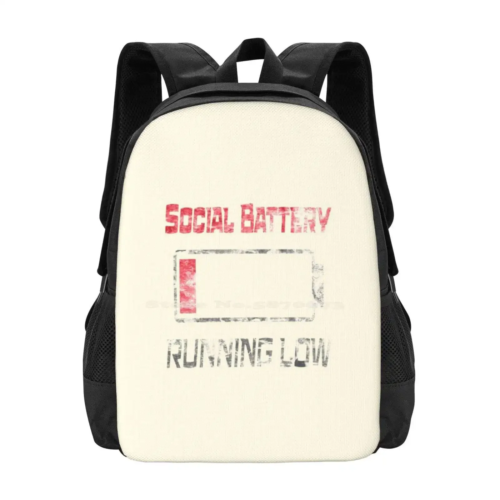

Social Battery Running Low Hot Sale Schoolbag Backpack Fashion Bags Social Battery Low Battery Running Low Social Energy