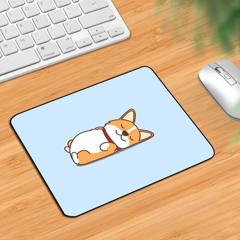Funny Cartoon Corgi Mouse Pad 40X45 Large Square Computer Office Game Table Mat Rubber Anti-slip Mousepads Small Decor Desk Pads