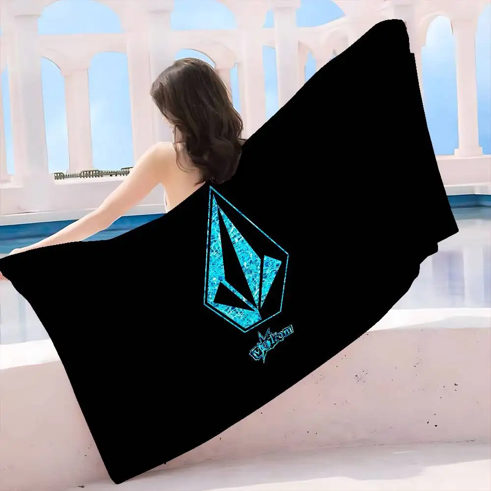 V-Volcoms LOGO Microfiber Printed Beach Towel Mountain Climbing Yoga Beach Swimming Running Absorbent Soft Towel