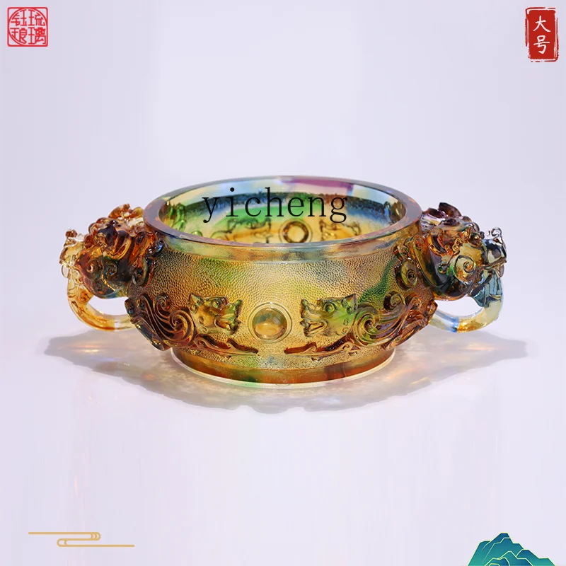 

LX ancient glass lucky cornucopia Pixiu ornament Shoucai Nafu entrance living room