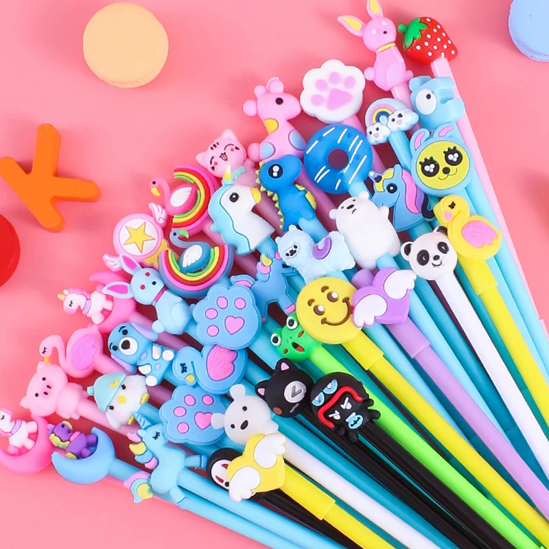 20ชิ้น/เซ็ตน่ารักปากกาหมึกเจล Kawaii สุ่มรูปแบบยูนิคอร์น Pony 0.5M สีดำเจลปากกาเจลโรงเรียนเครื่องเขียน Office ซัพพลายเออร์เด็กของขวัญ