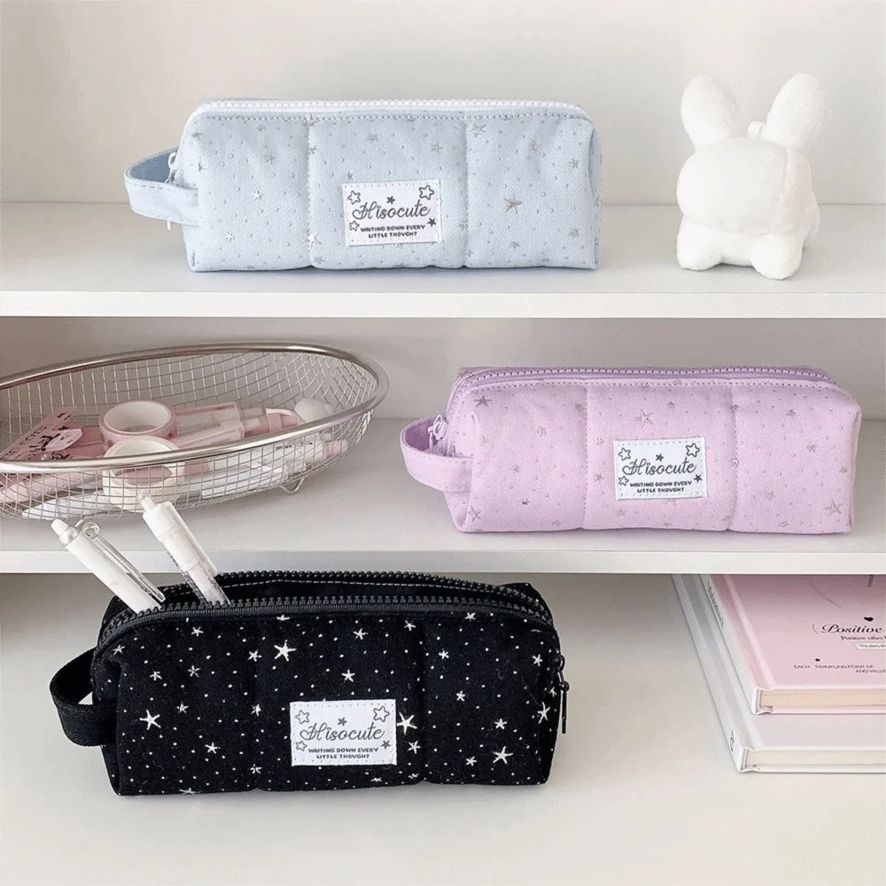 Star Pencil Case Portable Large Capacity Pencil Pouch Multi-functional Desktop Storage Pen Bag School Office Supplies