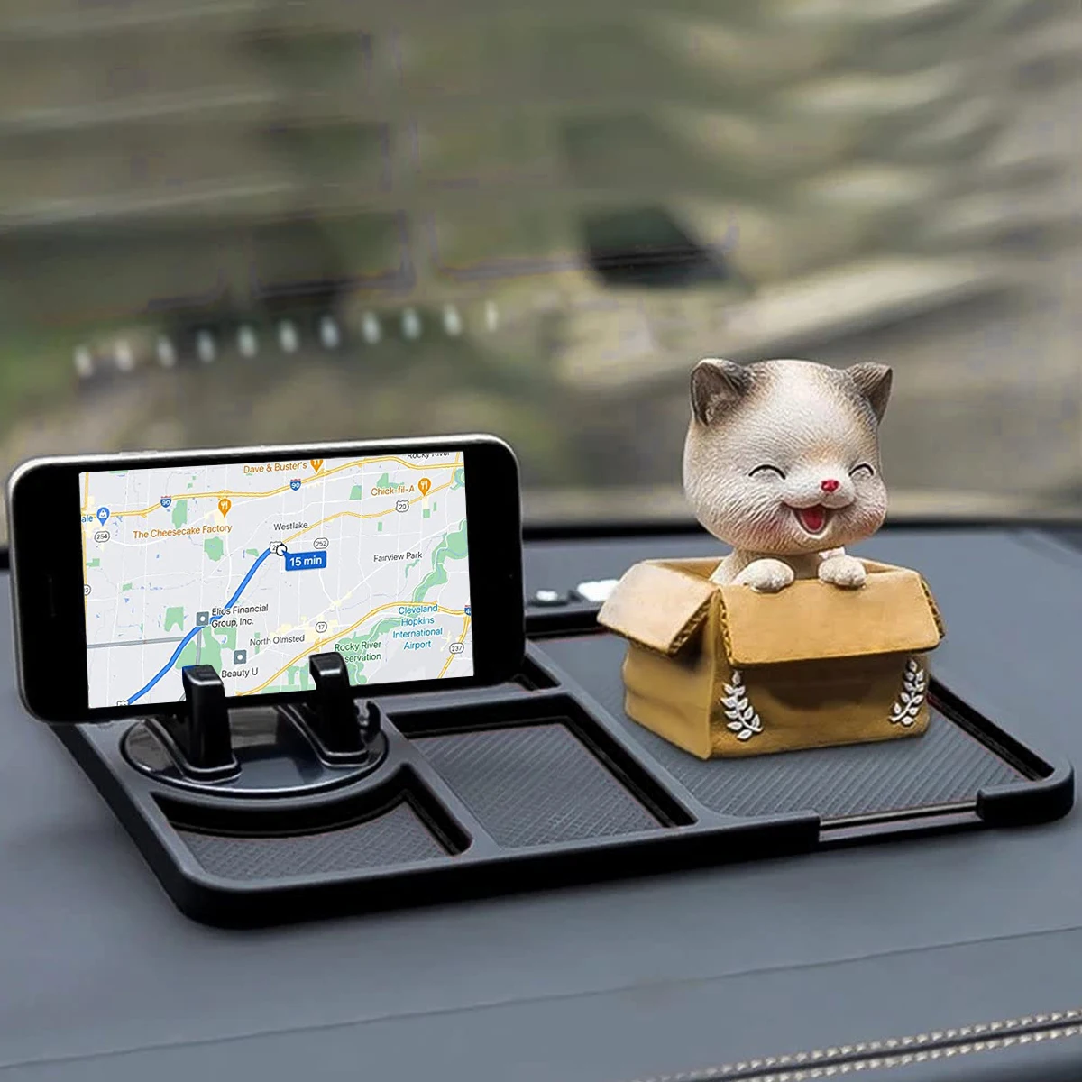 2/1PC Universal Car Dashboard Storage Box Silicone Anti-slip Center Consoles Organizer Tray Car Interior Accessories with Number