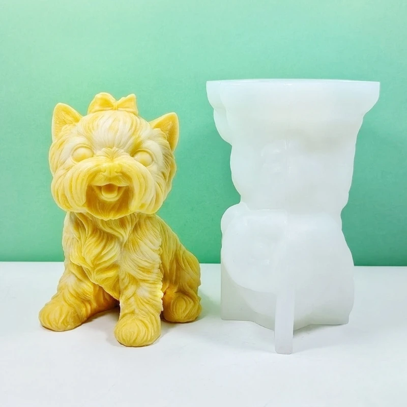 Decoration Silicone Mold Resin Epoxy Sitting Dog Silicone Mold