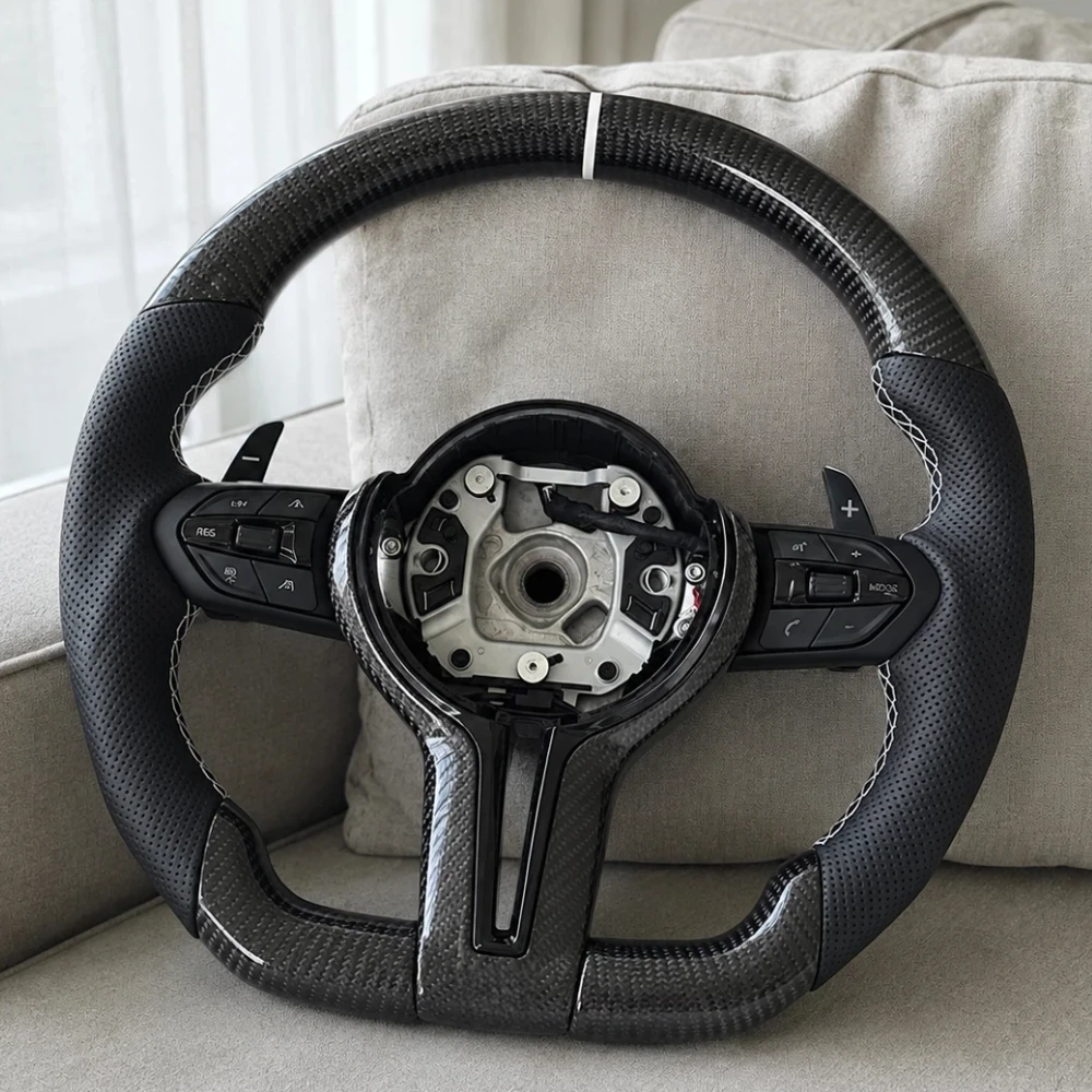 For BMW F01 F10 F11 F15 F16 F20 F22 F30 F32 F33 F34 F36 F48 F82 M3 M4 E90 E70 Accessories M Sport Carbon Fiber Steering Wheel