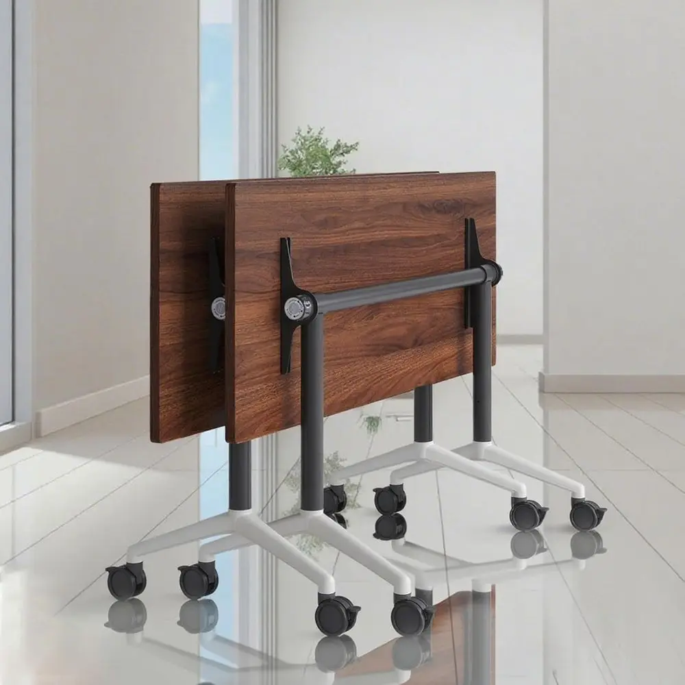 

63 Dual Pack Conference Tables with Edge Lip and Wheels for Home Office or Training