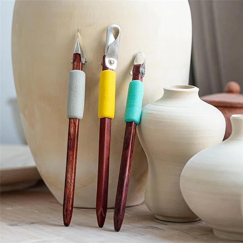 A44F-Clay Pottery Sculpting Tools Set Pottery Clay Sculpture Caving Scraper Craft Modelling Tools