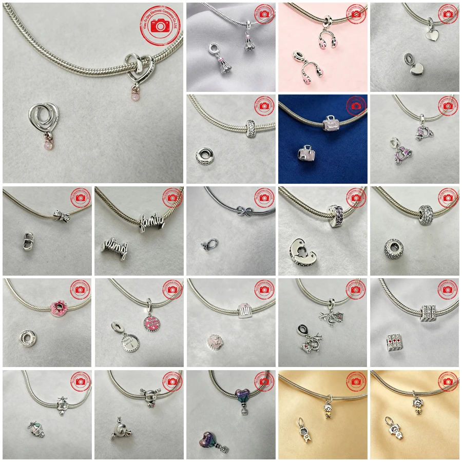 DIY Fashion Jewelry Gifts Little Girl & Boy Hot Air Balloon Pink Cupcake Handwritten Family Charms Beads Fit Original Bracelets