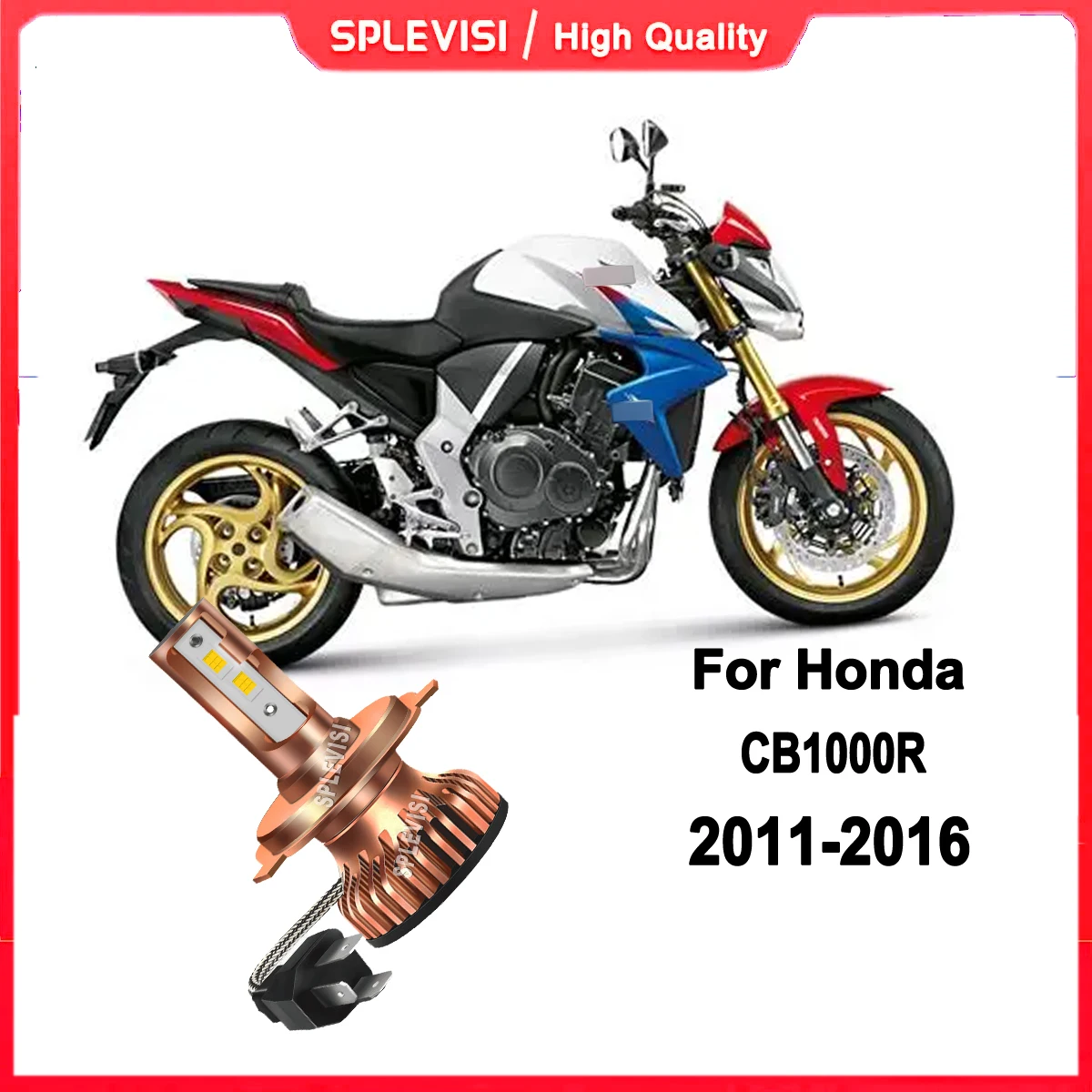 

12v H4 LED Motorcycle Bulb High/Low Beam - with premium aviation aluminum body For Honda CB1000R 2011 2012 2013 2014 2015 2016