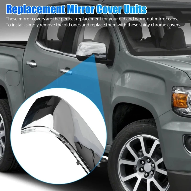 Chrome Side Mirror Cap Cover Outside Rear View Mirror Housing 25788157 25788156 For Chevy Silverado/GMC Sierra 2007-2013 Parts