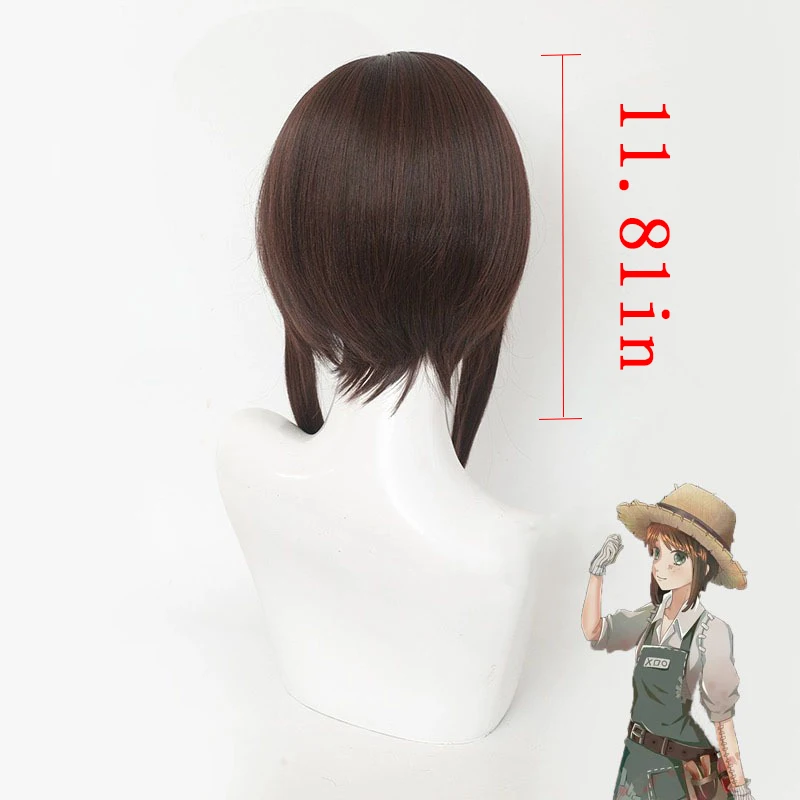 Lan Gui's Surprising Dream Role Wig Cover Game Identity Ⅴ Gardener Character Short Hair Ball Match Headwear Dark Brown Wig