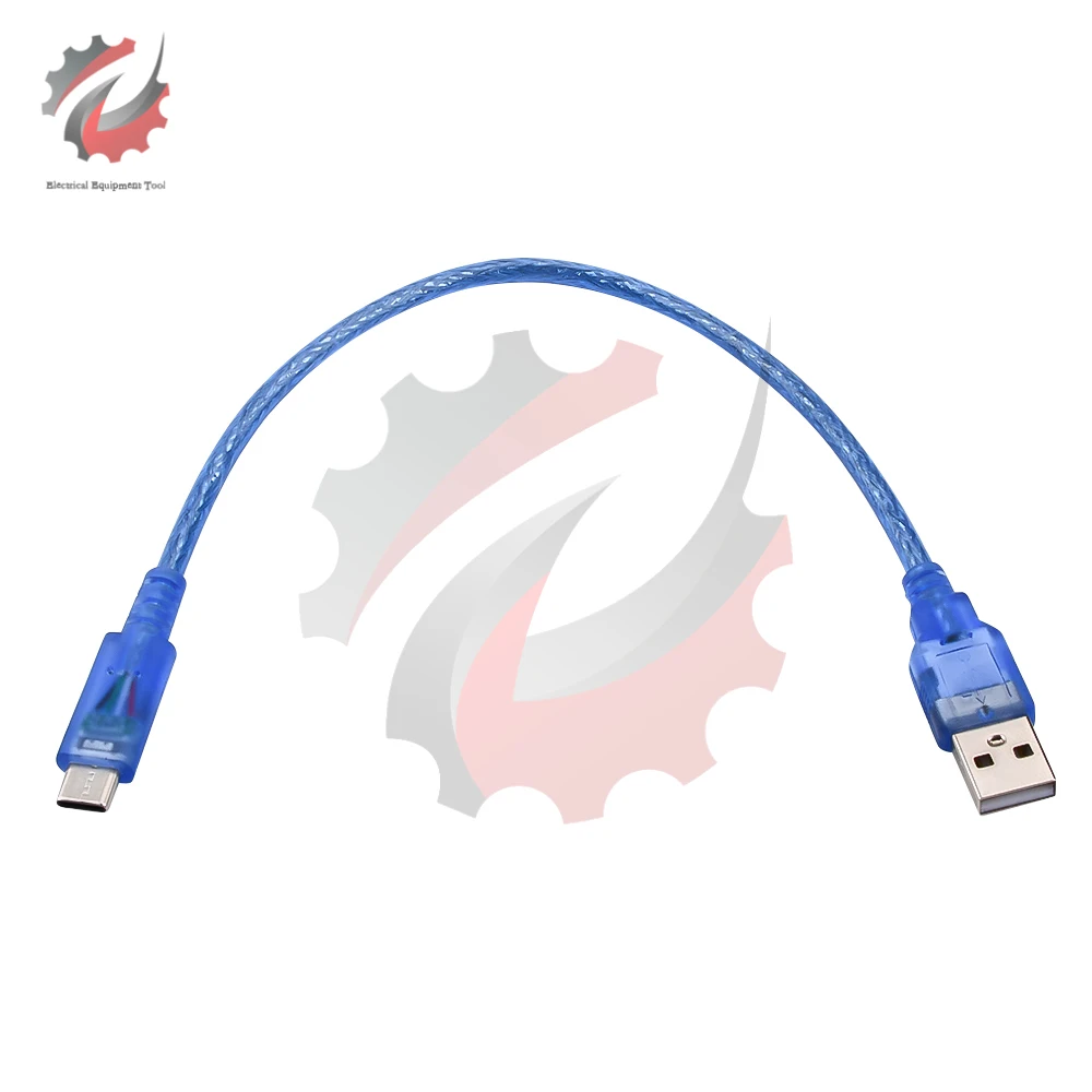 30CM Transparent Blue USB do TYPE-C Adapter Cable Data Cable