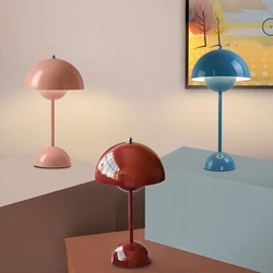 Mushroom Flower Bud LED Rechargeable Table Lamps Desk Lamp Touch Night Light For Bedroom Restaurant Cafe Modern Decoration Gifts