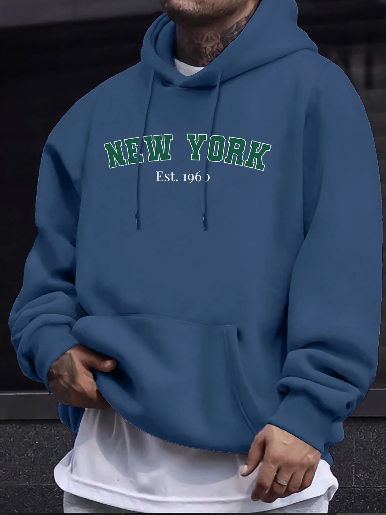 New York 1960 Brief Kreative Drucke Pullover Männer Oansatz Herbst Sweatshirt Casual Sport Hoodie Weiche High Street Streetwears