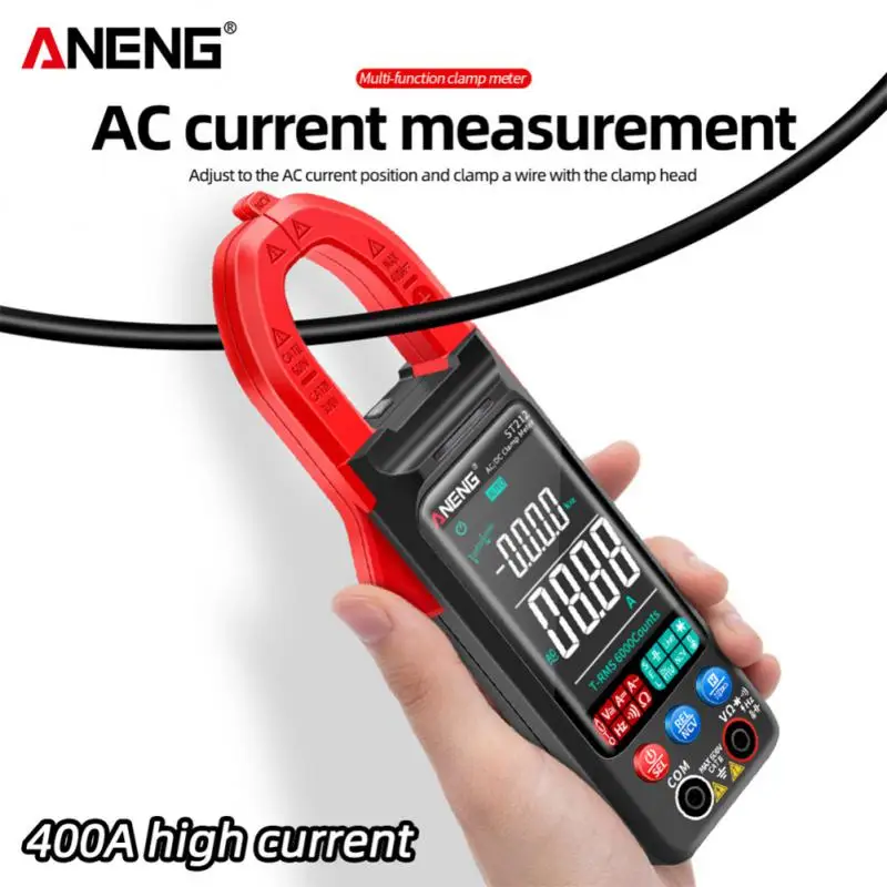 ANENG ST212 DC/AC Current Digital Clamp Meter 6000 Counts 400A Amp Multimeter Large Color Screen Voltage Tester Car Hz NCV Ohm