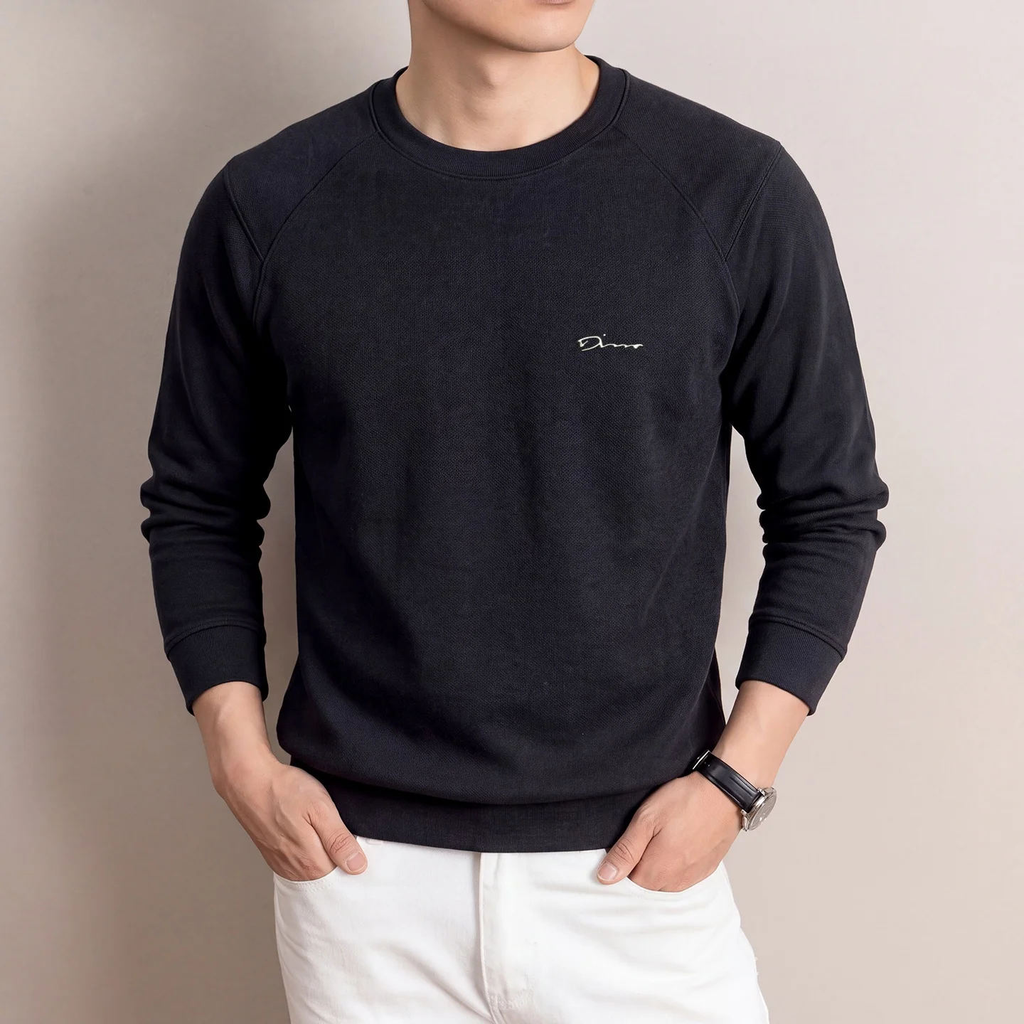 Trend Luxury Brand Long sleeve T-shirt Men's New autumn comfort casual round neck sweatshirt simple letter embossed new pullover
