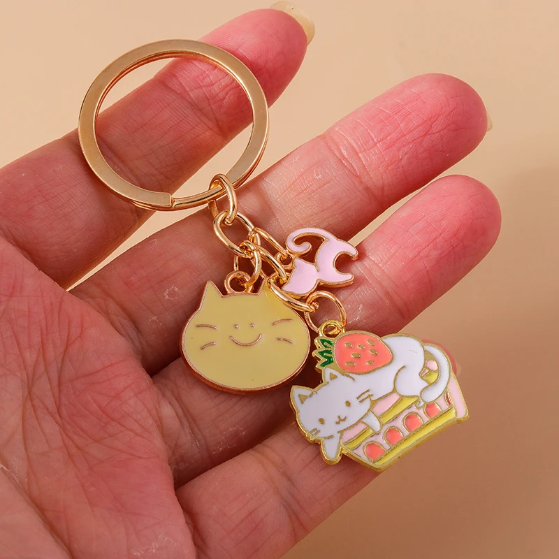 Aihua neue niedliche Schlüssel bund Emaille Tier Frosch Hund Ente Kaninchen Schlüssel bund für Frauen Handtasche Anhänger Zubehör DIY Schmuck Geschenke – Detail 29