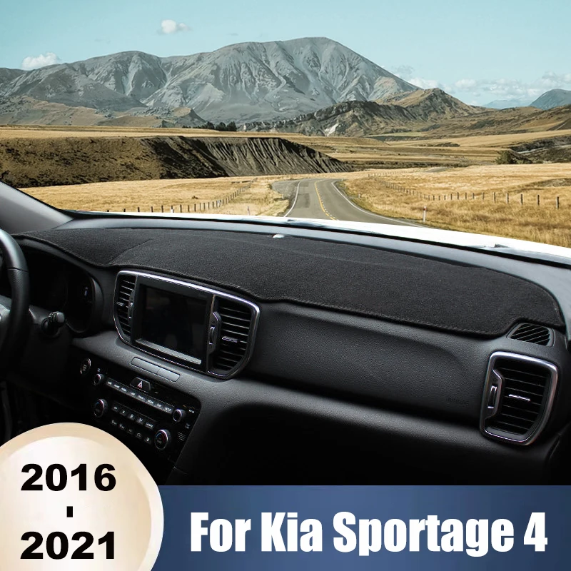 

Чехол для приборной панели автомобиля Kia Sportage 4 QL 2016-2018 2019 2020, солнцезащитный козырек для защиты от фотоэлементов, Противоскользящие коврики для приборной панели