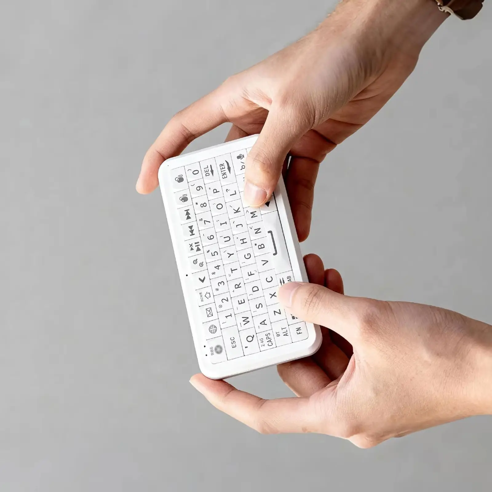 64 Keys Mini Keyboard, Bluetooth-compatible 5.0 & 2.4G Dual Mode, Gyroscopic Motion Mouse, RGB Backlight,Type-C Charging