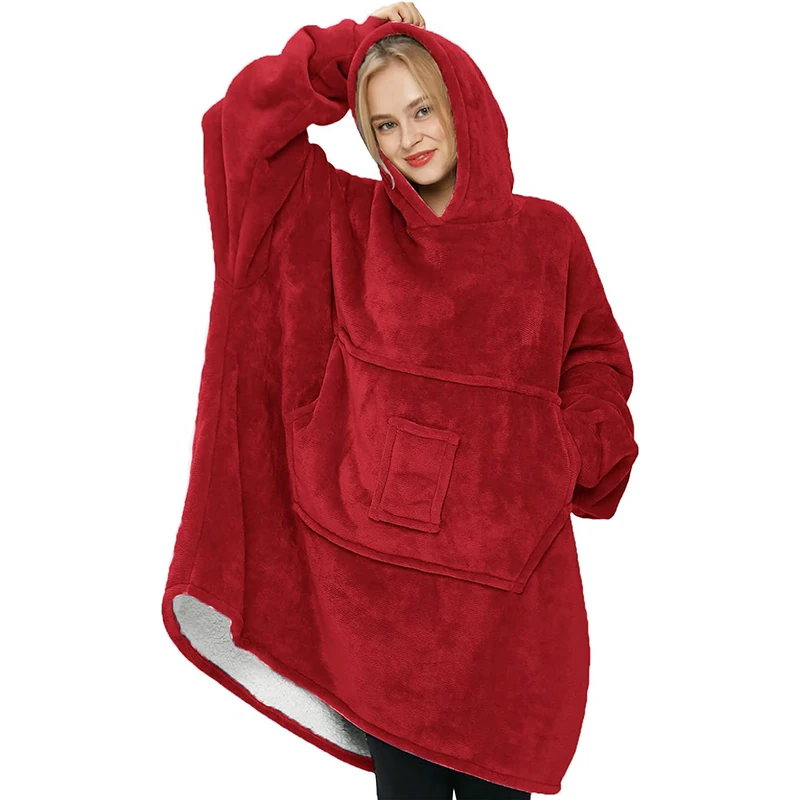 Hoodie Wearable Blanket For Women Men, Oversized Blanket For Adults With Big Pocket dropshipping for hot selling items