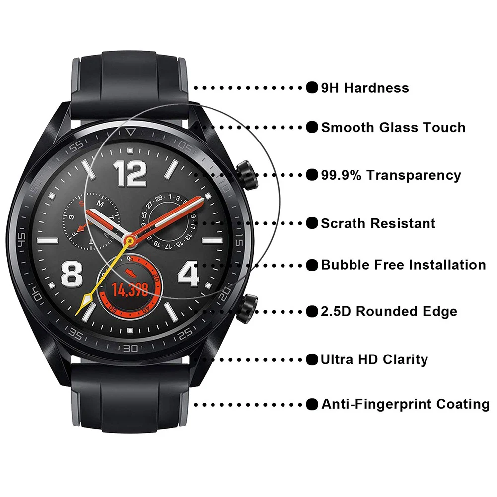 2PCS Tempered Glass For Huawei Honor Watch GS Pro Screen Protector Film For Honor GS Pro SmartWatch Protective Glass