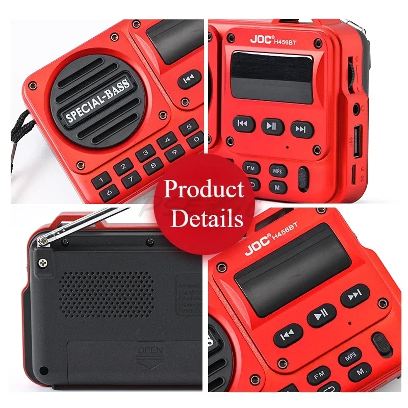 Portable Bluetooth Radio with Full Frequency Band and Full Channel Functions Card Insertion Radio with Automatic Channel Search