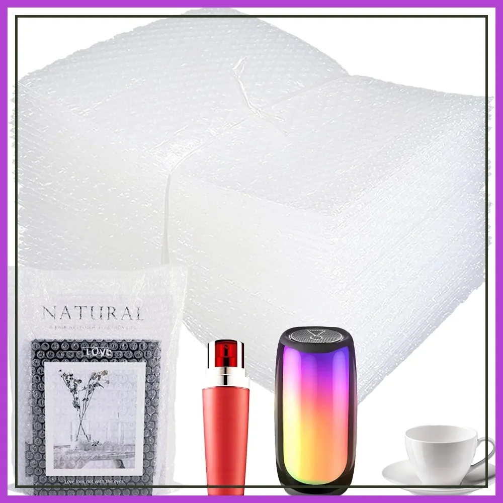 

50Pcs Clear Bubble Pouches 8x10in for Shipping, Double Walled Cushioning Bags for Moving & Fragile Items