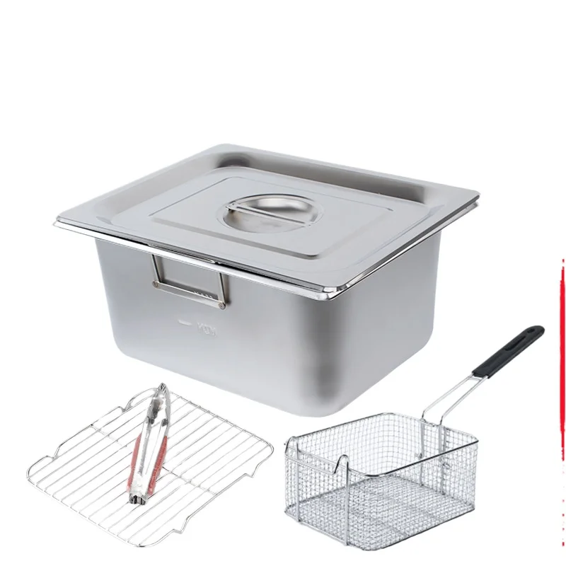 

Stainless steel fryer rectangular commercial stall gas fryer special