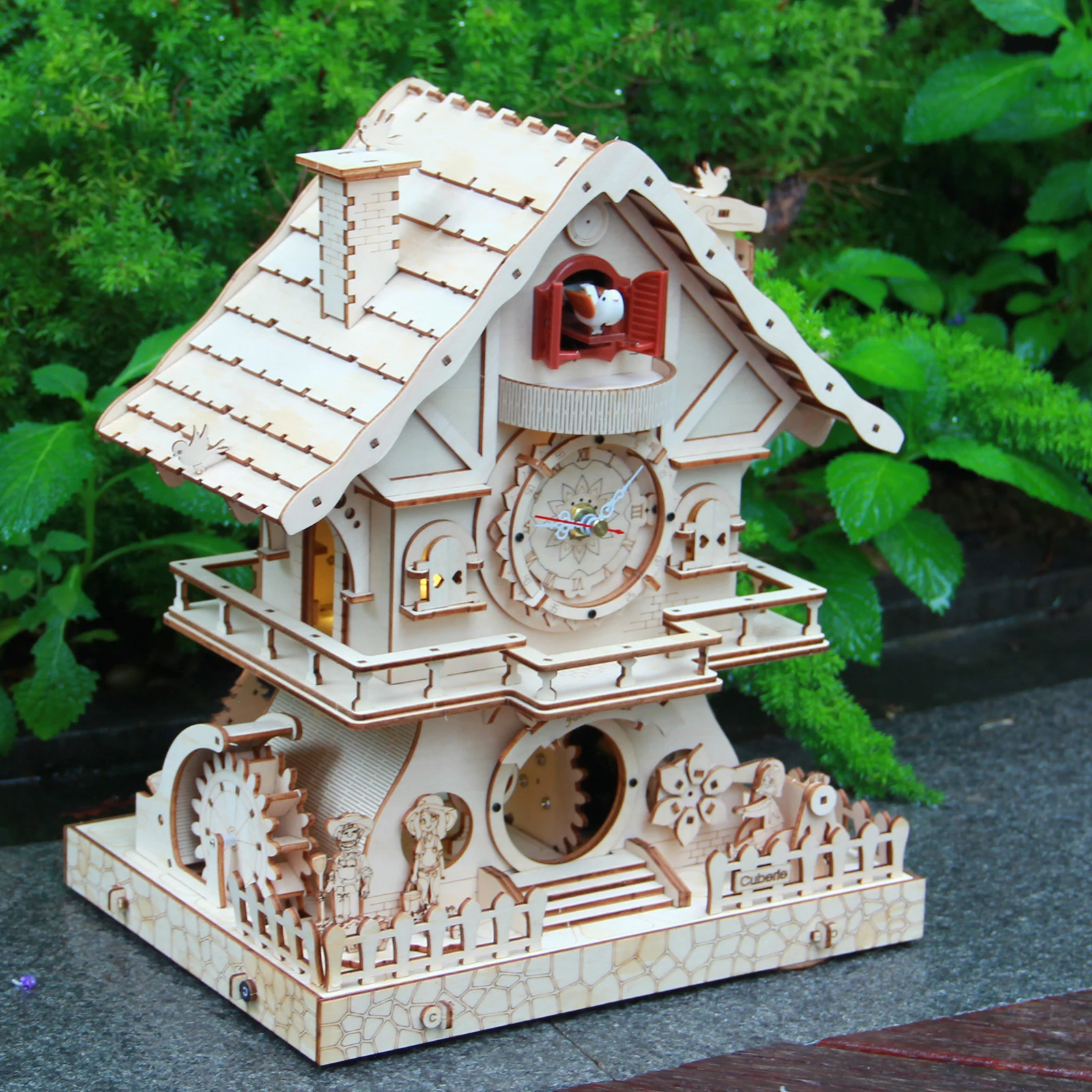 Puzzle 3D in Legno Orologio a Cucù - Kit Modello Fai-da-Te per Adulti con Carillon, Progetto di Costruzione in Legno per Arredamento Casa, Regalo Creativo
