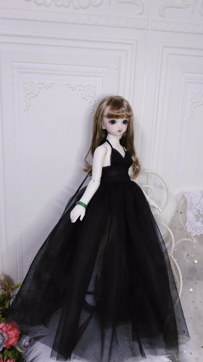 

bjd Doll clothes fit on 1/3 1/4 1/6 size gauze dress Black wedding dress dress Doll accessories