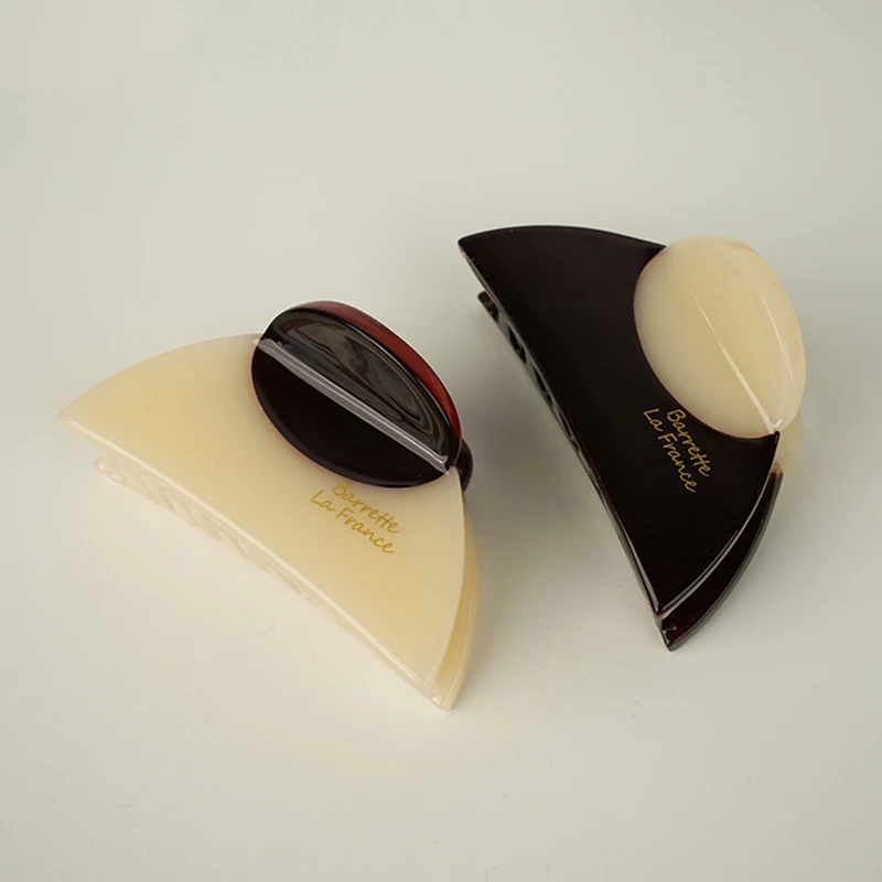 2025 جديد أنيق خمر مشبك شعر فرنسي نغمتين الخشب رخامي تصميم مخلب شعر عادية يوميا لطيف مقاطع الشعر إكسسوارات الشعر