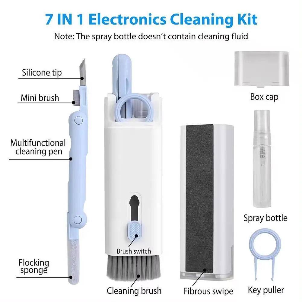 7 In 1 Cleaner Kit For Computer Keyboard Brush Earphones Cleaning Pen For Headset Phone Cleaning Tools Keycap Puller Set