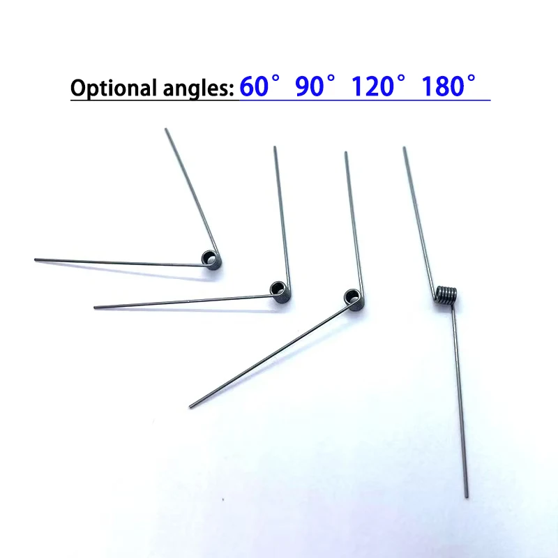 Wire Diameter 0.6mm 65Mn Left Torsion Spring Return And Reset V-shaped Spring Steel Laps 3-9 Turns Left Rotation Spring